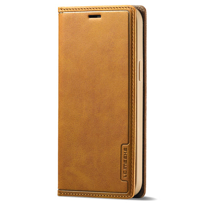 LC.IMEEKE LC-001 Series Full Body Protection Card Slots Auto-absorbed Closure Leather Cell Phone Case for Apple iPhone 13 Pro Max 6.7 inch