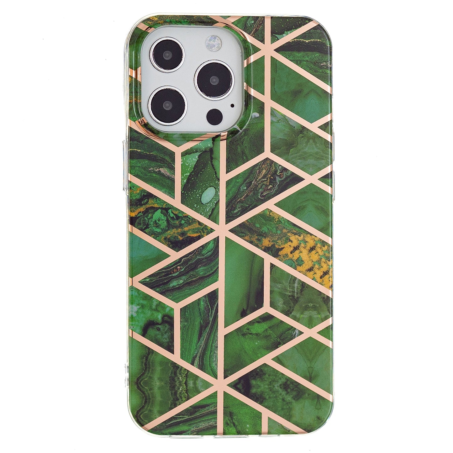 Marble Pattern Electroplating IMD TPU Case Anti Scratch Phone Shell for iPhone 13 Pro 6.1 inch