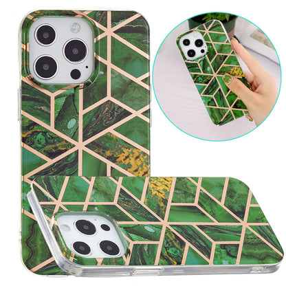 Marble Pattern Electroplating IMD TPU Case Anti Scratch Phone Shell for iPhone 13 Pro 6.1 inch