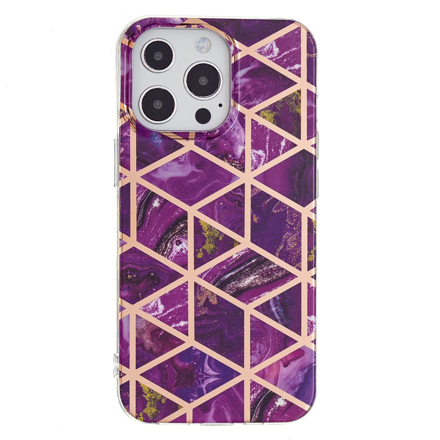 Marble Pattern Electroplating IMD TPU Case Anti Scratch Phone Shell for iPhone 13 Pro 6.1 inch