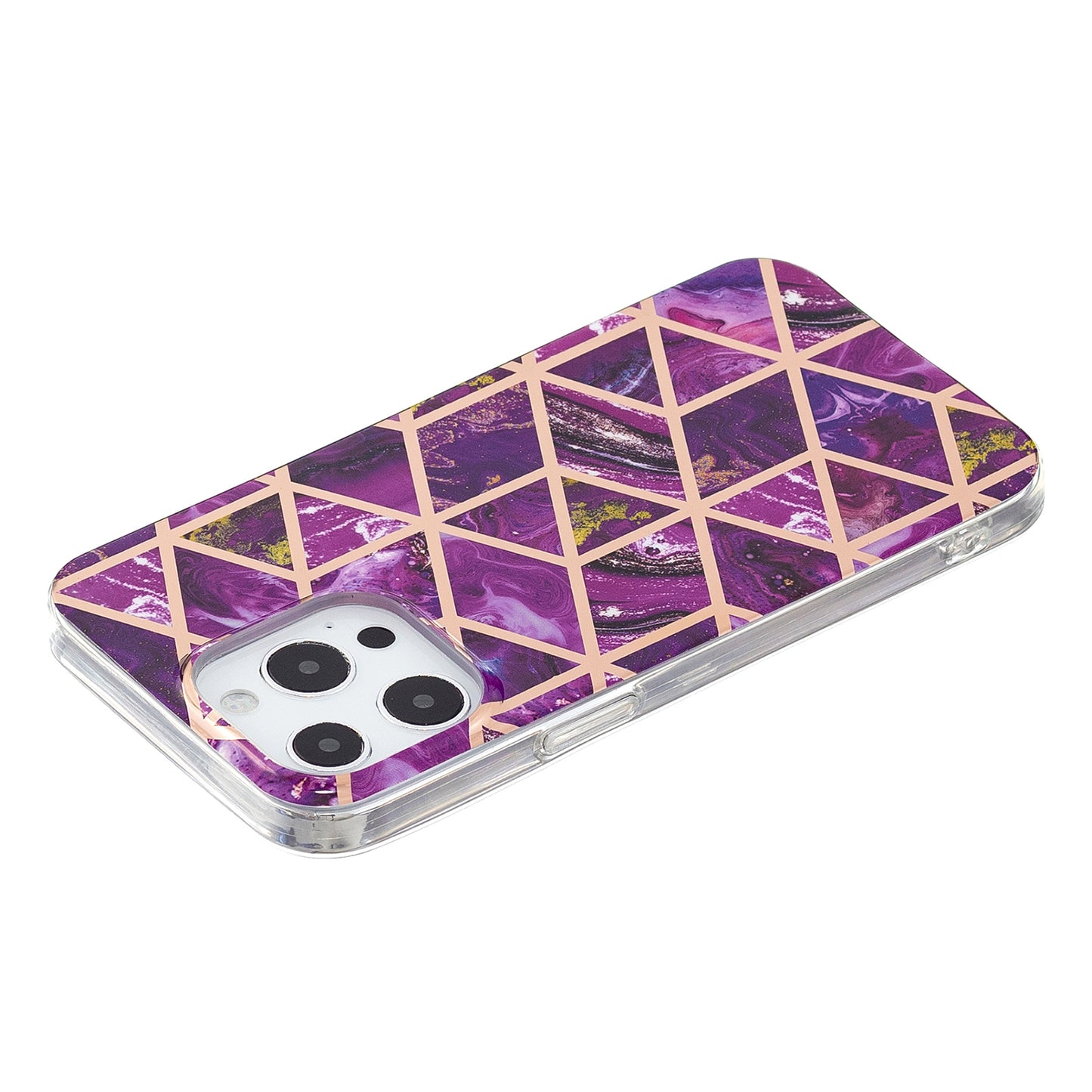 Marble Pattern Electroplating IMD TPU Case Anti Scratch Phone Shell for iPhone 13 Pro 6.1 inch