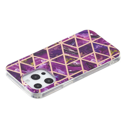 Marble Pattern Electroplating IMD TPU Case Anti Scratch Phone Shell for iPhone 13 Pro 6.1 inch
