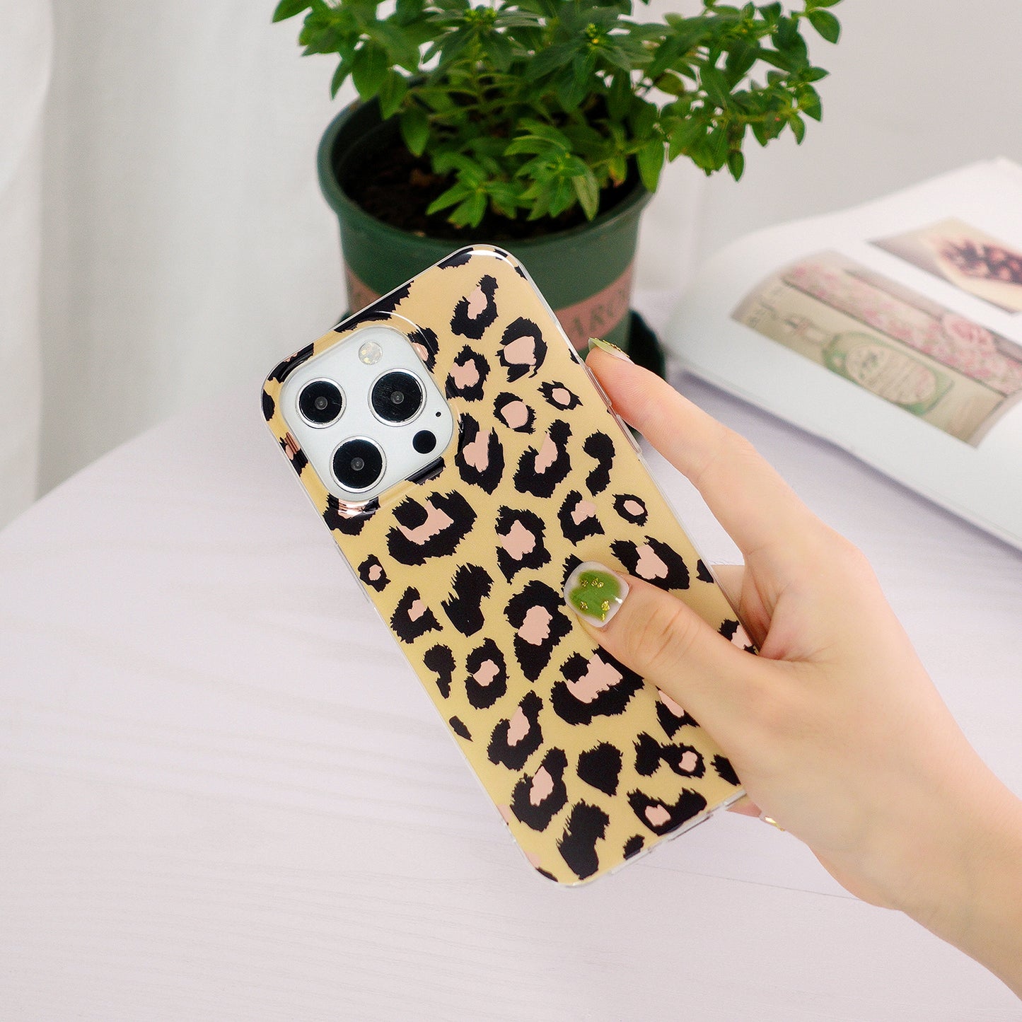 Marble Pattern Electroplating IMD TPU Case Anti Scratch Phone Shell for iPhone 13 Pro 6.1 inch