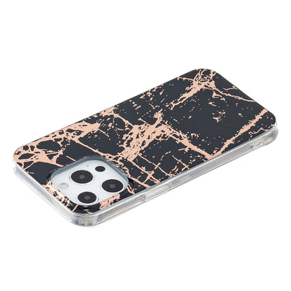 Marble Pattern Electroplating IMD TPU Case Anti Scratch Phone Shell for iPhone 13 Pro 6.1 inch