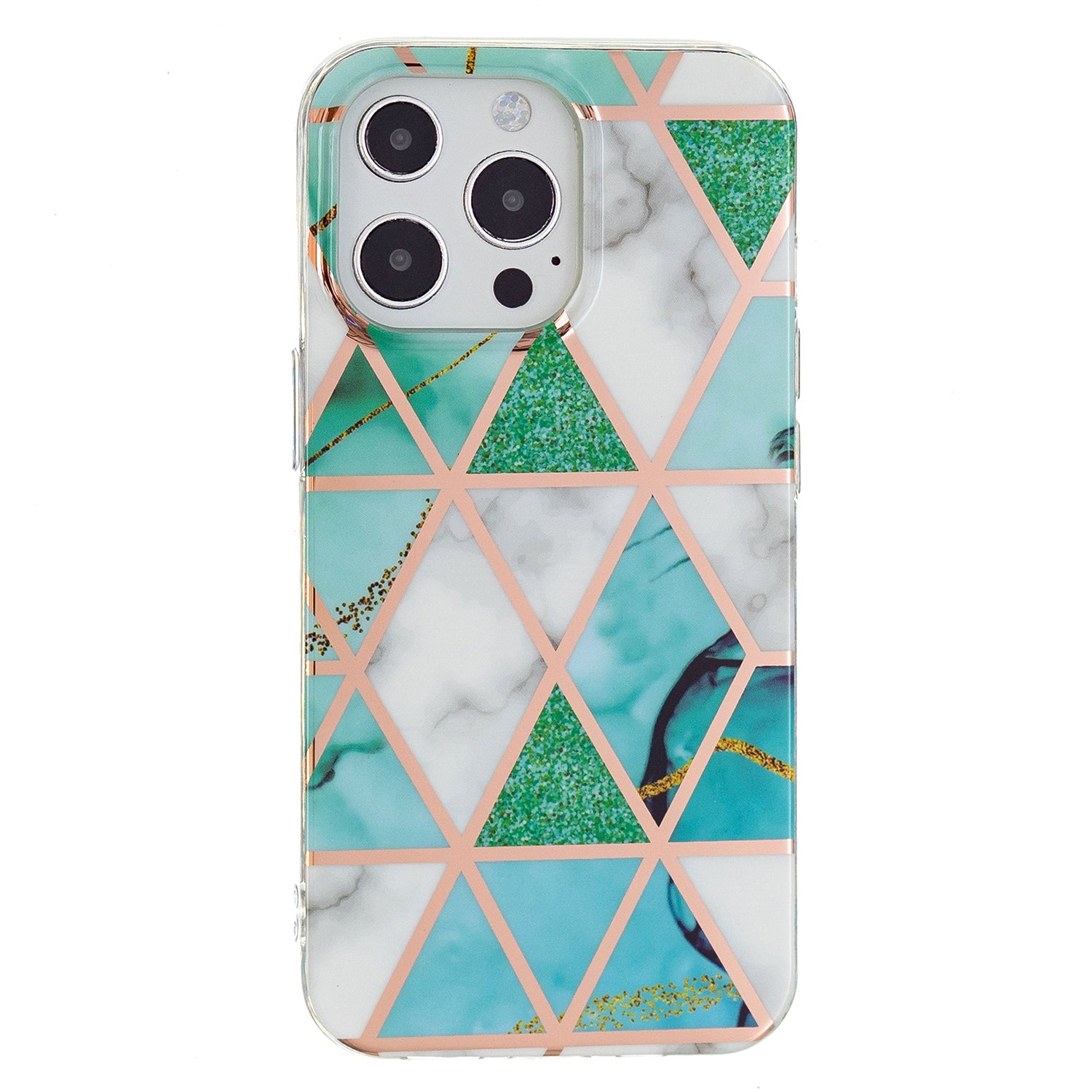 Marble Pattern Electroplating IMD TPU Case Anti Scratch Phone Shell for iPhone 13 Pro 6.1 inch