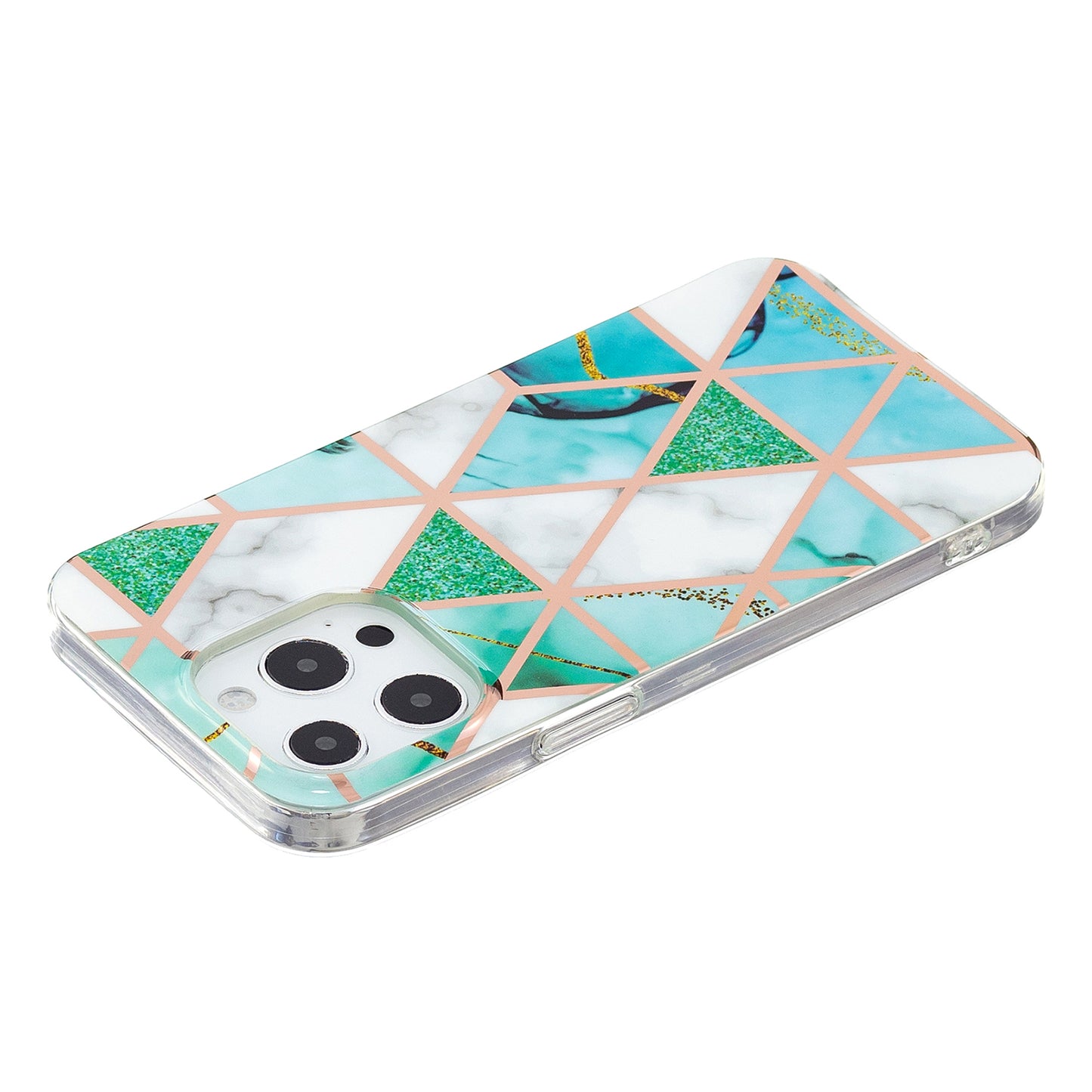 Marble Pattern Electroplating IMD TPU Case Anti Scratch Phone Shell for iPhone 13 Pro 6.1 inch