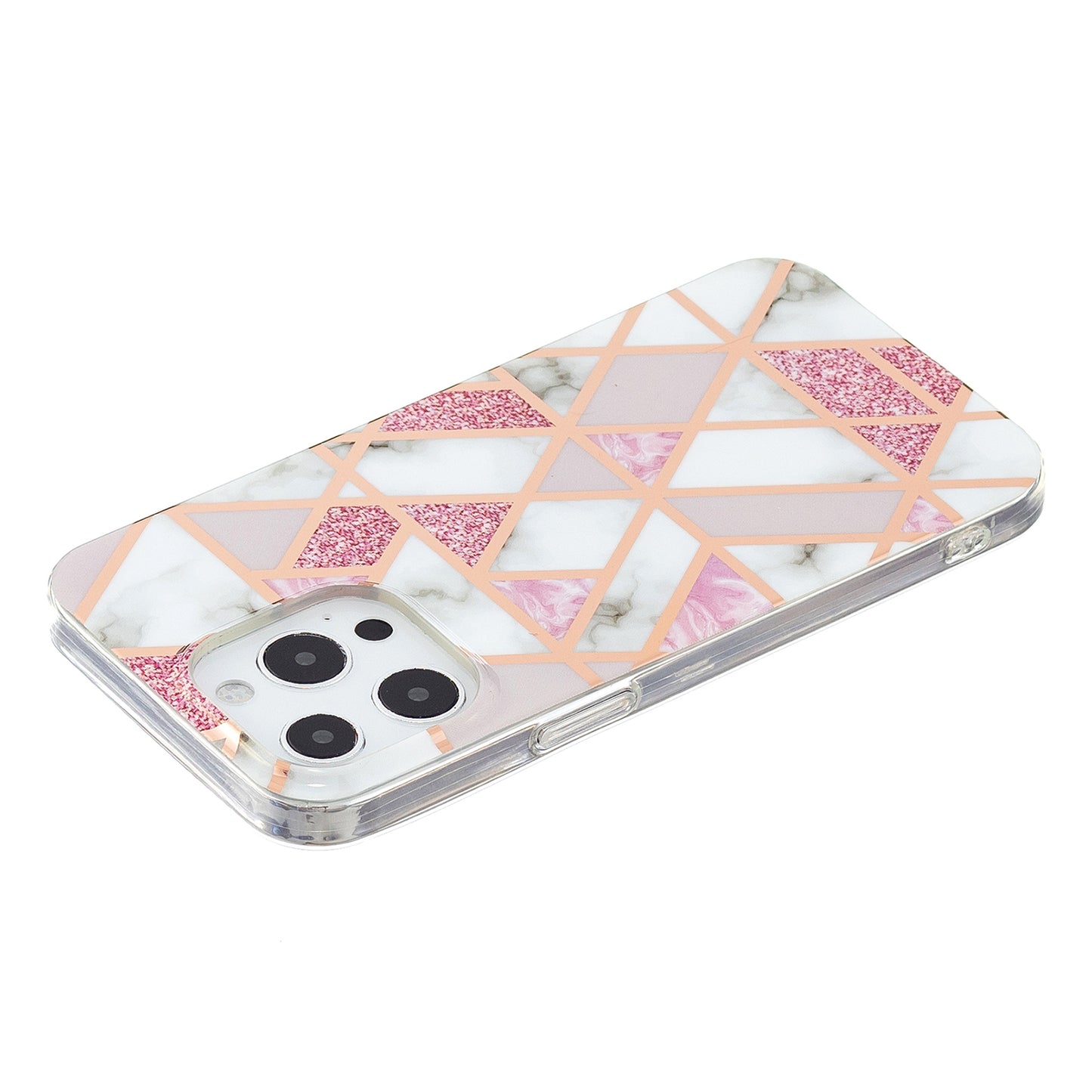 Marble Pattern Electroplating IMD TPU Case Anti Scratch Phone Shell for iPhone 13 Pro 6.1 inch