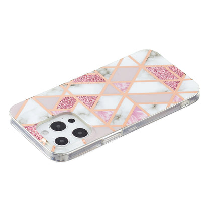 Marble Pattern Electroplating IMD TPU Case Anti Scratch Phone Shell for iPhone 13 Pro 6.1 inch