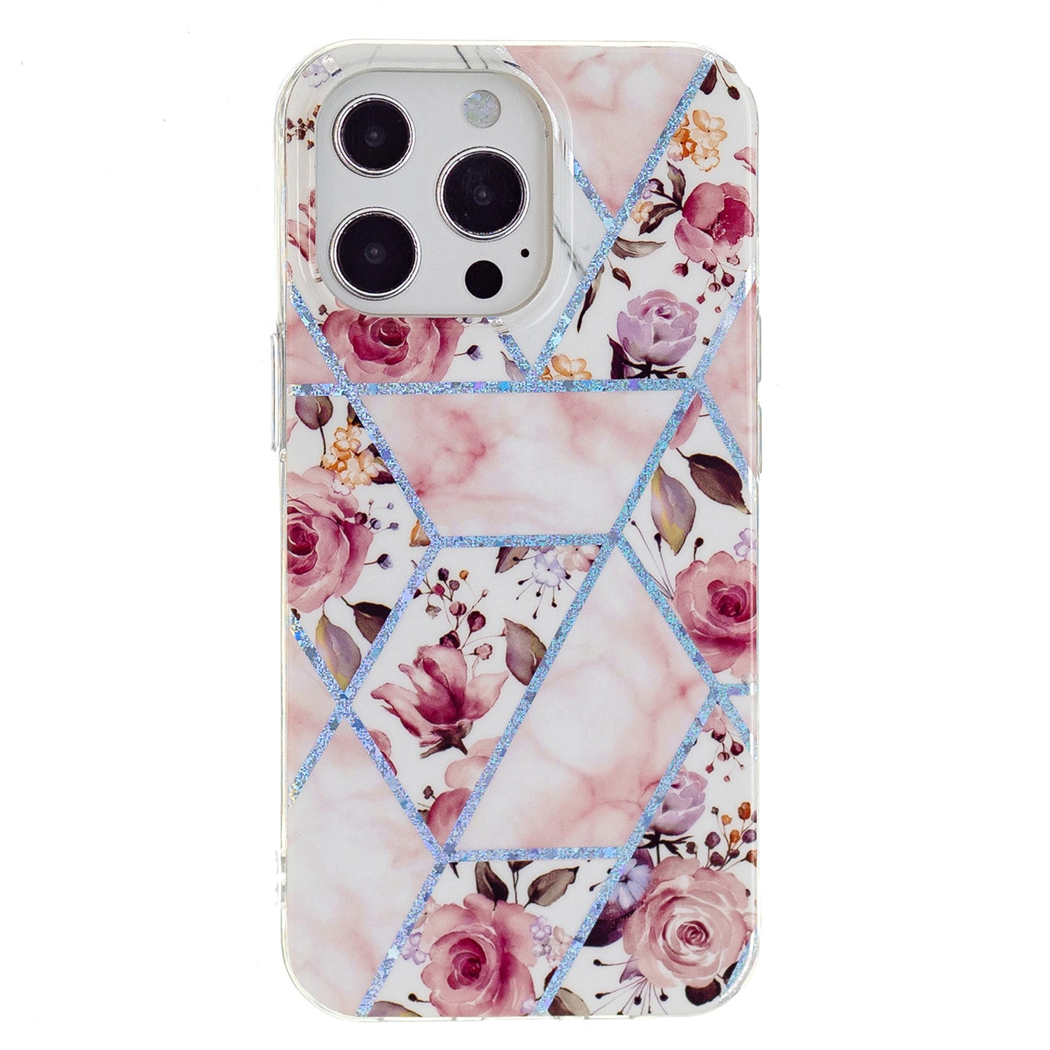 Marble Pattern Electroplating IMD TPU Case Anti Scratch Phone Shell for iPhone 13 Pro 6.1 inch