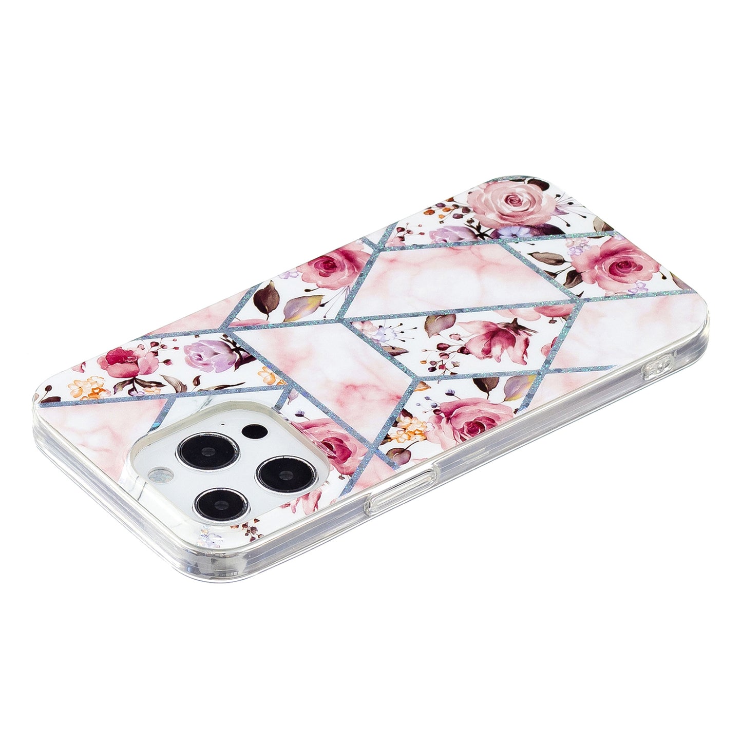 Marble Pattern Electroplating IMD TPU Case Anti Scratch Phone Shell for iPhone 13 Pro 6.1 inch
