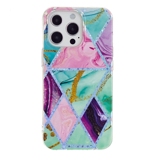 Marble Pattern Electroplating IMD TPU Case Anti Scratch Phone Shell for iPhone 13 Pro 6.1 inch