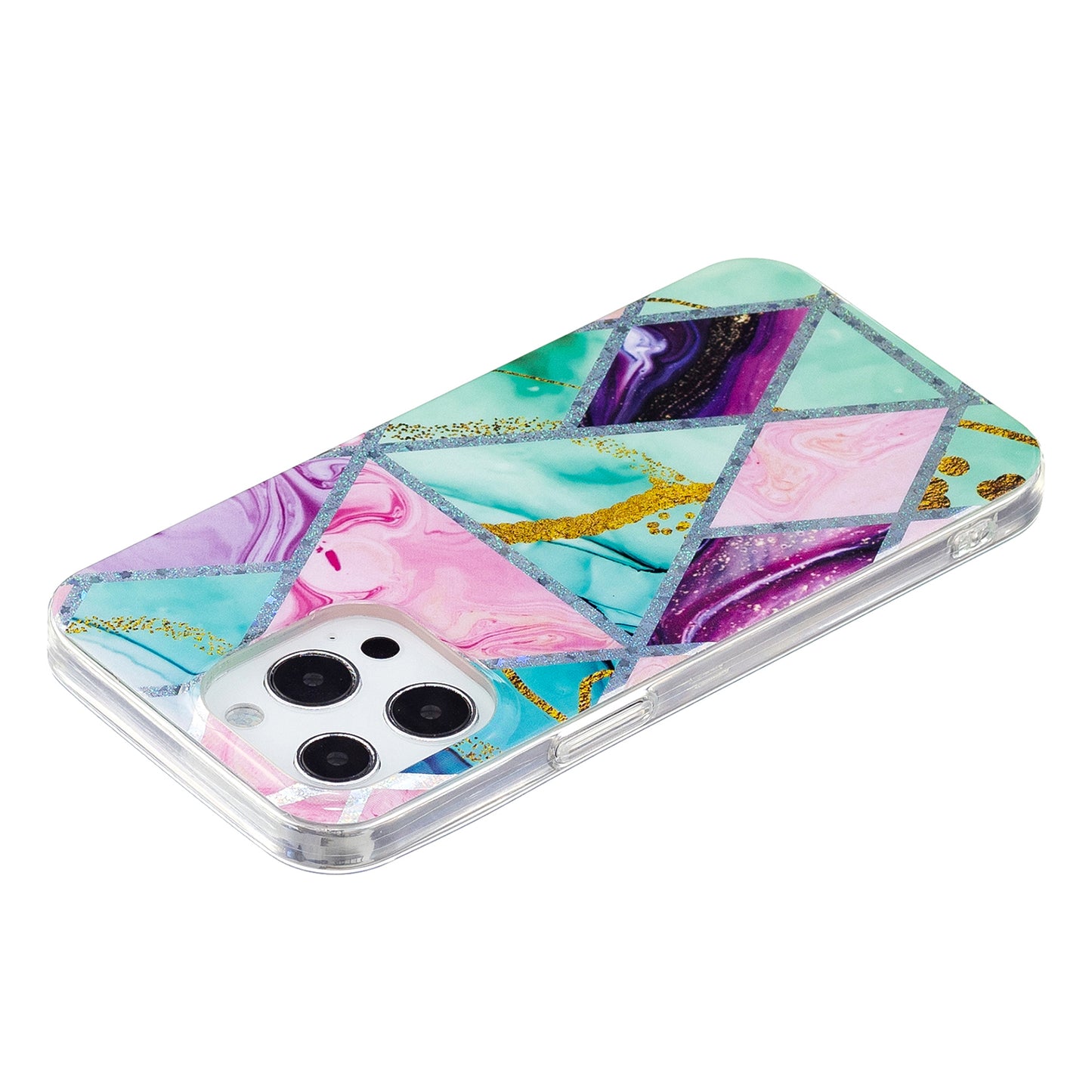 Marble Pattern Electroplating IMD TPU Case Anti Scratch Phone Shell for iPhone 13 Pro 6.1 inch