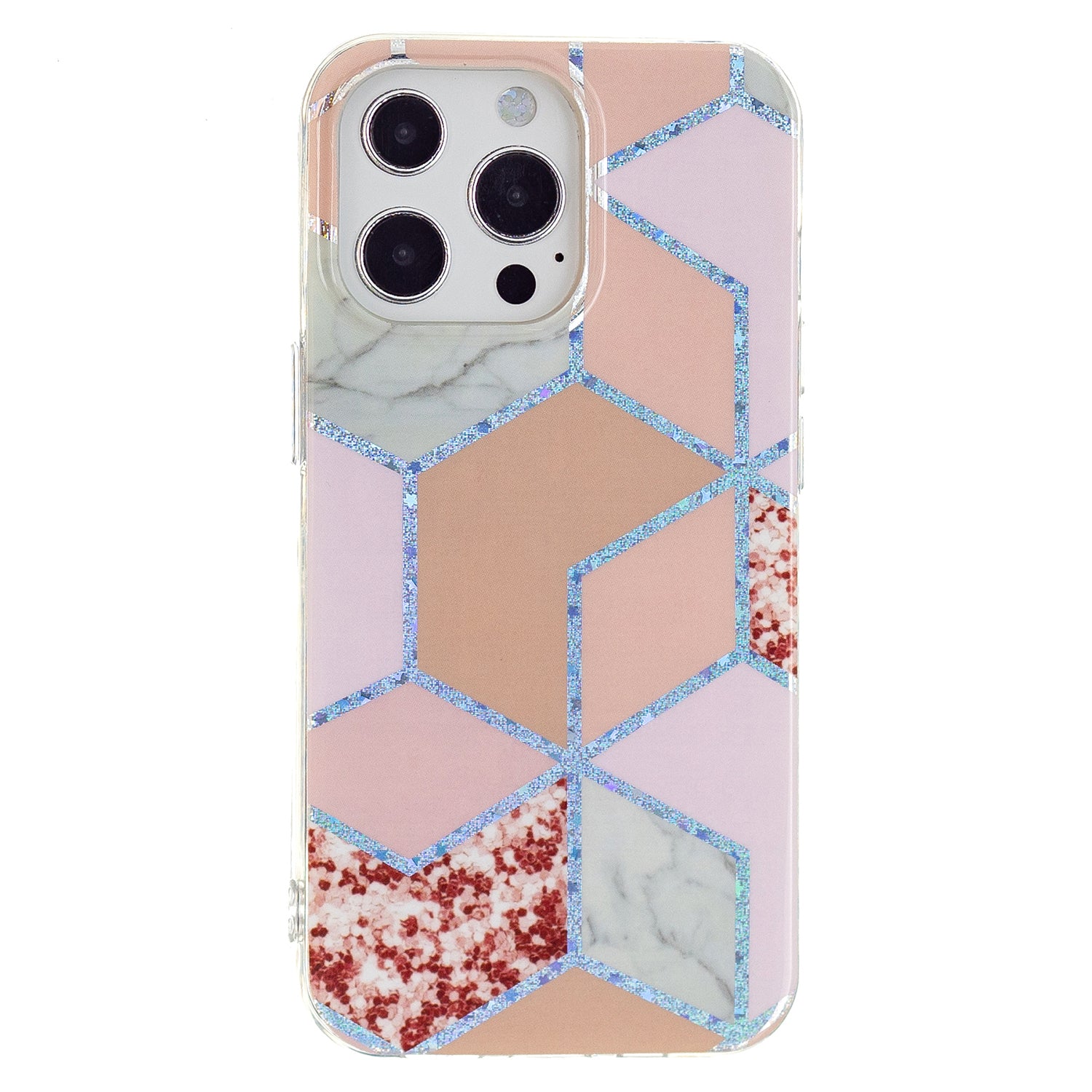Marble Pattern Electroplating IMD TPU Case Anti Scratch Phone Shell for iPhone 13 Pro 6.1 inch