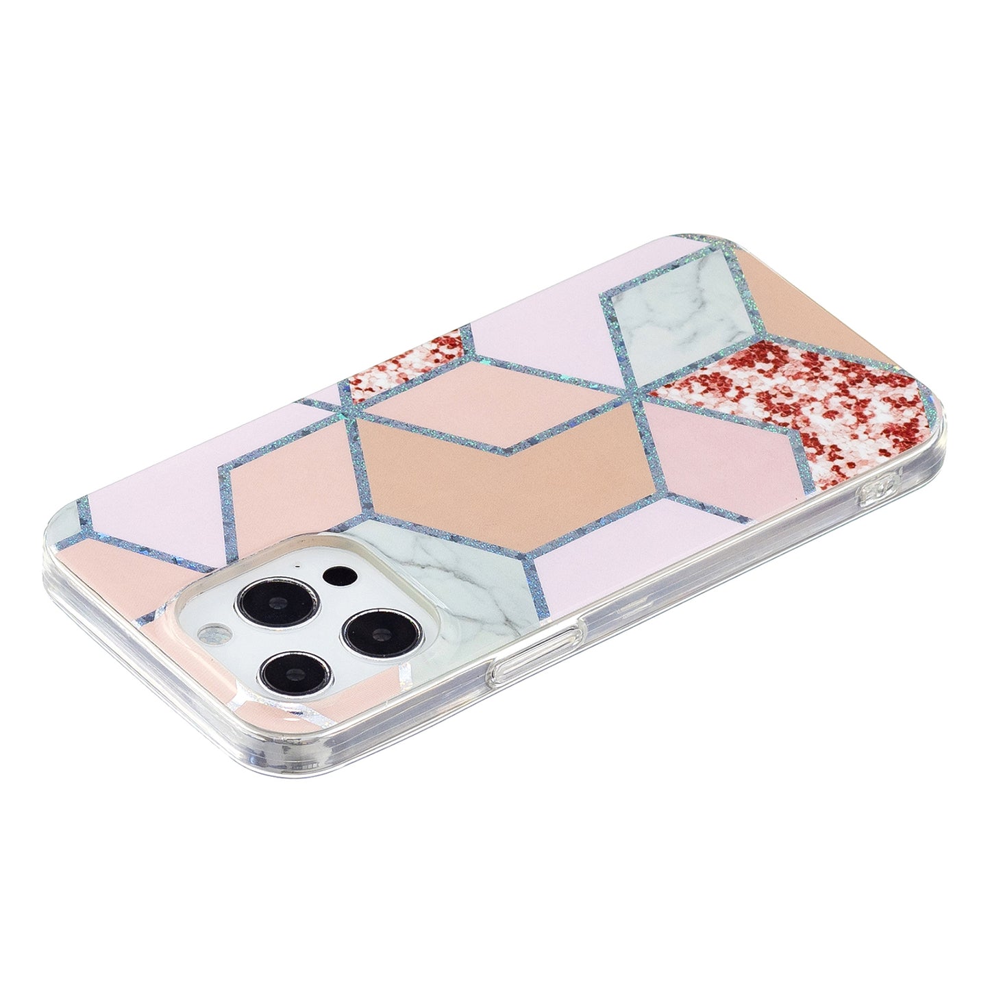 Marble Pattern Electroplating IMD TPU Case Anti Scratch Phone Shell for iPhone 13 Pro 6.1 inch
