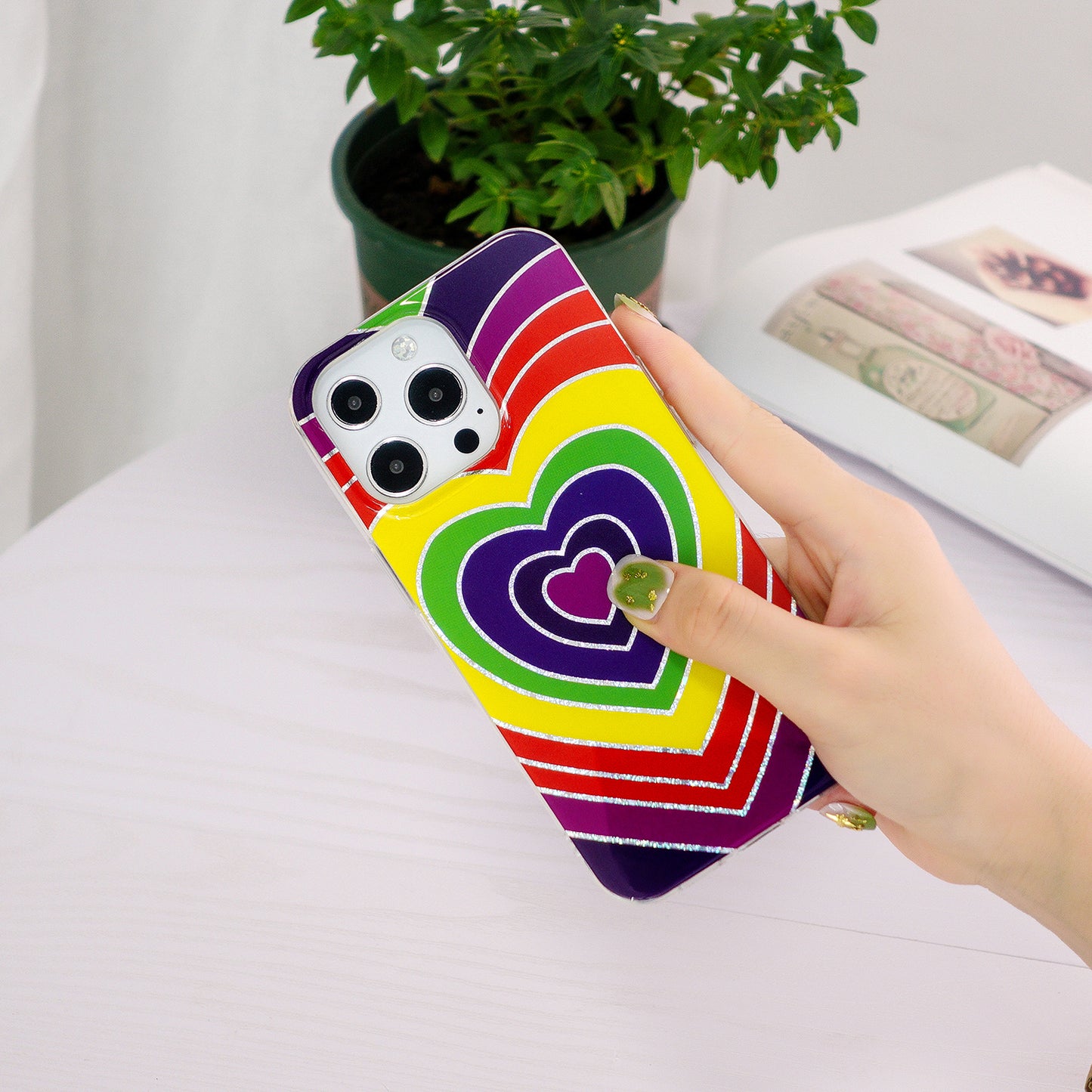 Marble Pattern Electroplating IMD TPU Case Anti Scratch Phone Shell for iPhone 13 Pro 6.1 inch
