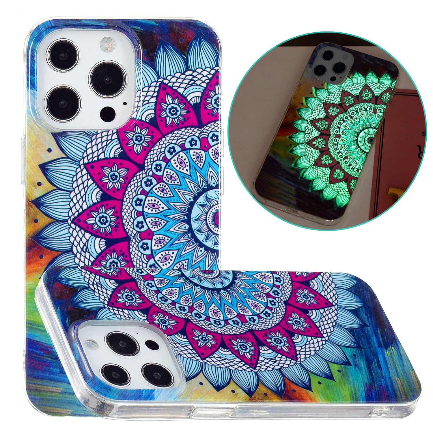 Glow in The Dark Luminous Soft TPU Thin Cover Shockproof Protective Phone Cases for Apple iPhone 13 Pro 6.1 inch