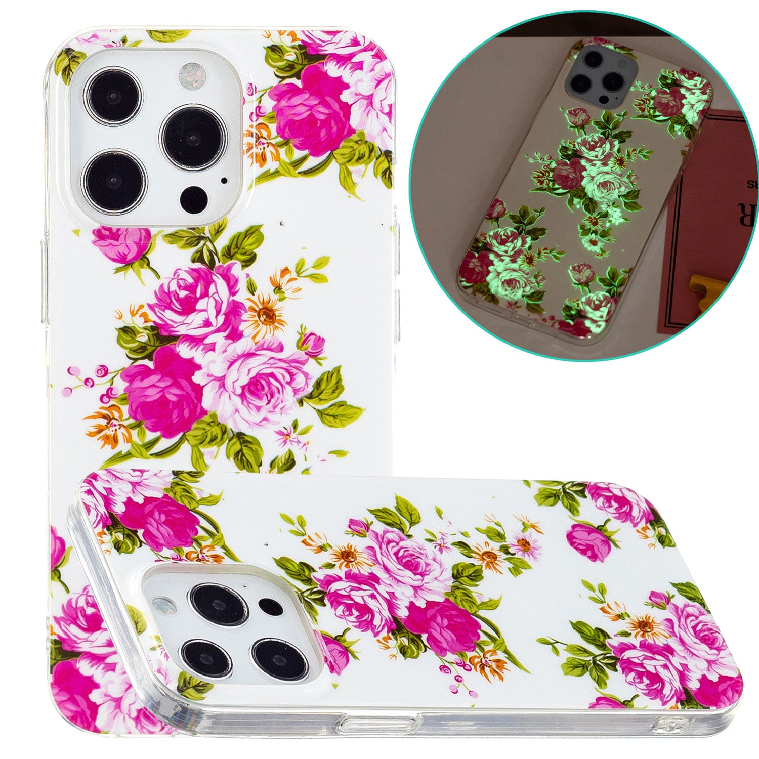 Glow in The Dark Luminous Soft TPU Thin Cover Shockproof Protective Phone Cases for Apple iPhone 13 Pro 6.1 inch