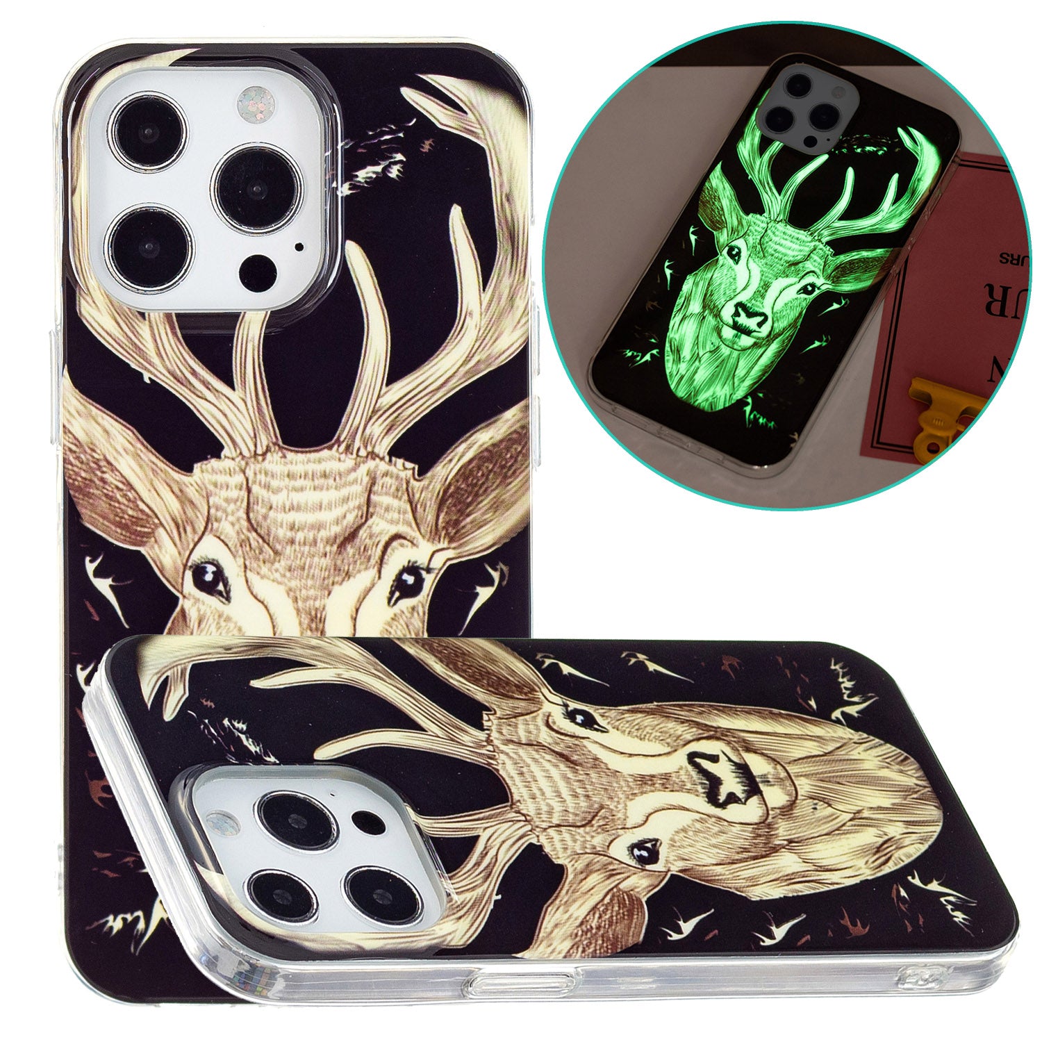 Glow in The Dark Luminous Soft TPU Thin Cover Shockproof Protective Phone Cases for Apple iPhone 13 Pro 6.1 inch