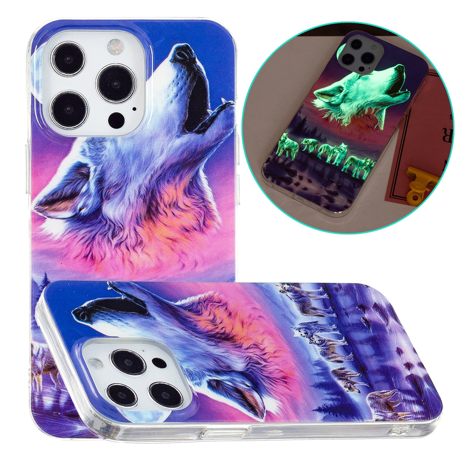 Glow in The Dark Luminous Soft TPU Thin Cover Shockproof Protective Phone Cases for Apple iPhone 13 Pro 6.1 inch