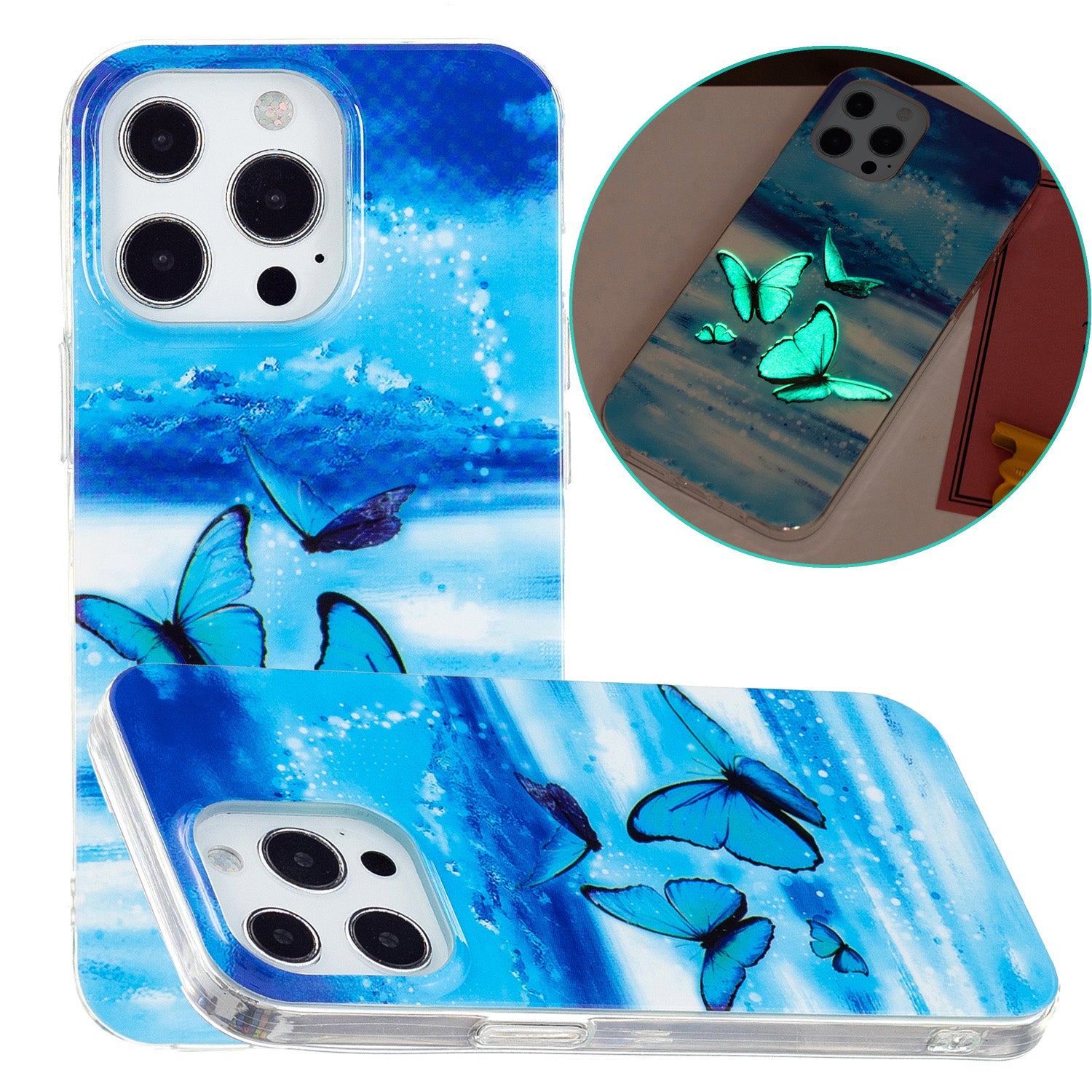Glow in The Dark Luminous Soft TPU Thin Cover Shockproof Protective Phone Cases for Apple iPhone 13 Pro 6.1 inch