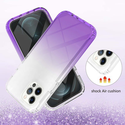 LA1 Series Gradient Color Full Protection 3-in-1 Shockproof Hard PC Frame + Soft TPU Back Protective Phone Case Built-in PET Screen Protector for Apple iPhone 12/12 Pro 6.1 inch