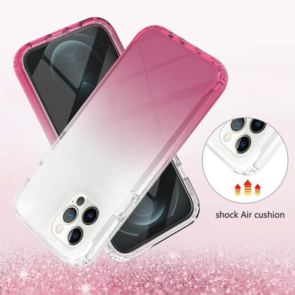 LA1 Series Gradient Color Full Protection 3-in-1 Shockproof Hard PC Frame + Soft TPU Back Protective Phone Case Built-in PET Screen Protector for Apple iPhone 12/12 Pro 6.1 inch