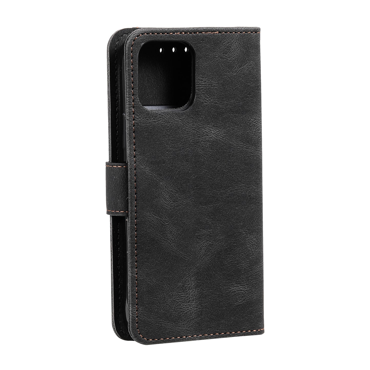 PU Leather Wallet Phone Case Rivet Decor Cover Stand Case Cover for iPhone 13 Pro 6.1 inch