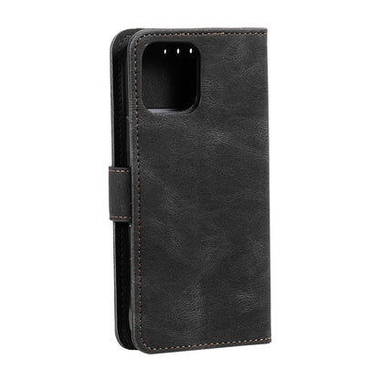 PU Leather Wallet Phone Case Rivet Decor Cover Stand Case Cover for iPhone 13 Pro 6.1 inch