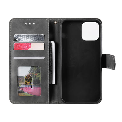 PU Leather Wallet Phone Case Rivet Decor Cover Stand Case Cover for iPhone 13 Pro 6.1 inch