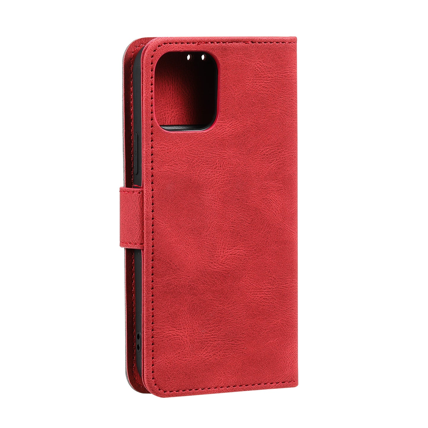 PU Leather Wallet Phone Case Rivet Decor Cover Stand Case Cover for iPhone 13 Pro 6.1 inch