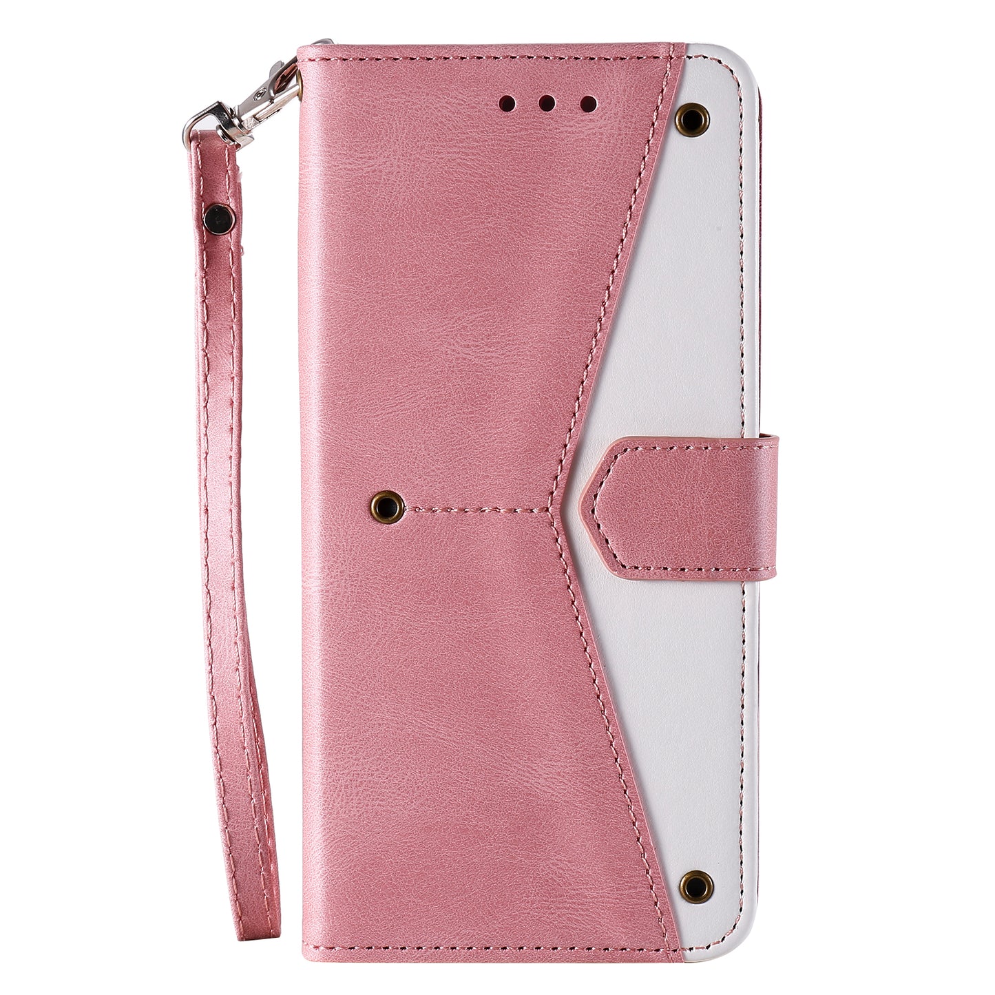 PU Leather Wallet Phone Case Rivet Decor Cover Stand Case Cover for iPhone 13 Pro 6.1 inch
