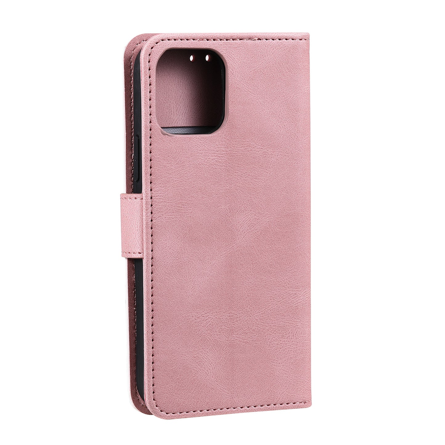 PU Leather Wallet Phone Case Rivet Decor Cover Stand Case Cover for iPhone 13 Pro 6.1 inch