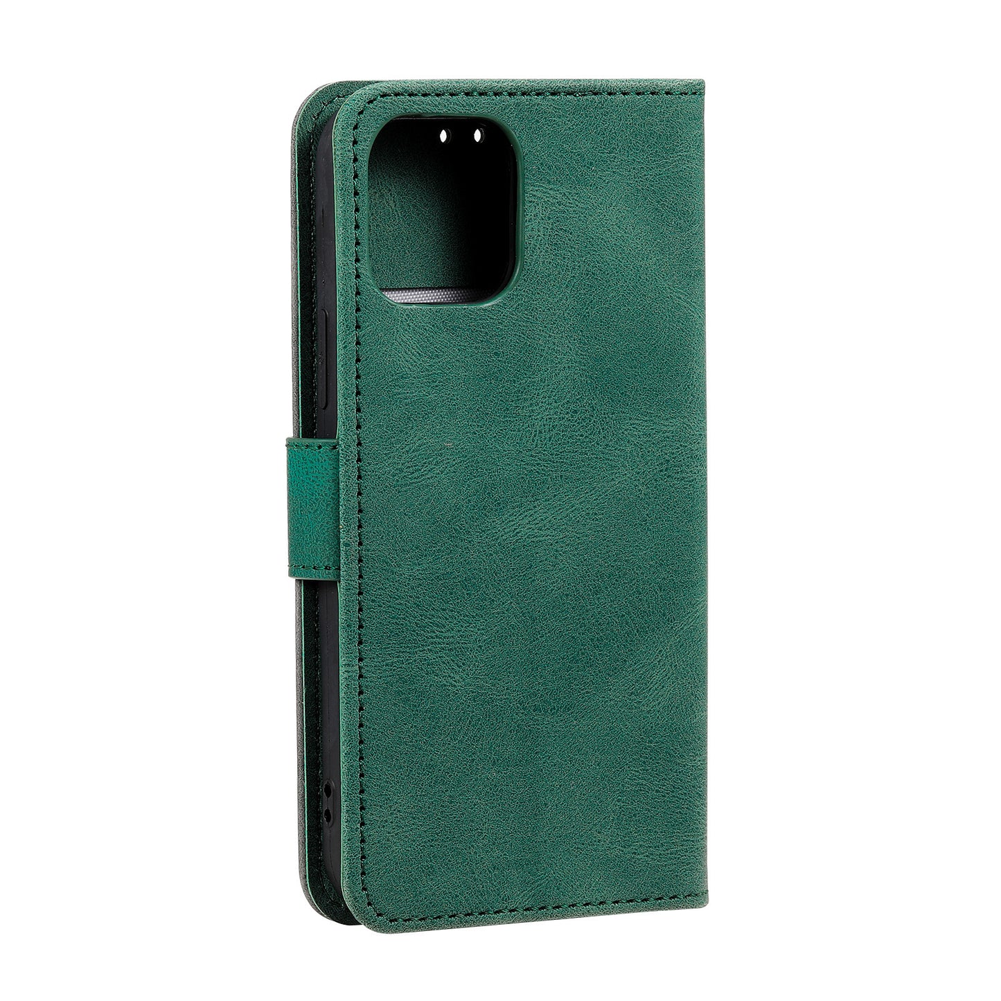 PU Leather Wallet Phone Case Rivet Decor Cover Stand Case Cover for iPhone 13 Pro 6.1 inch