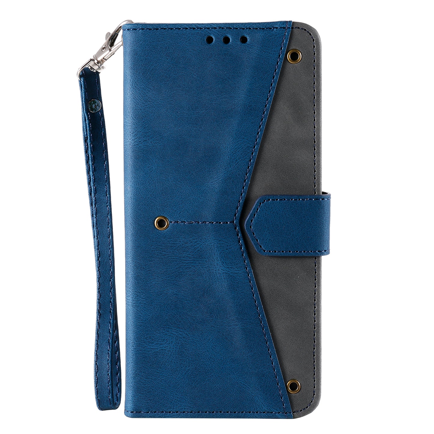 PU Leather Wallet Phone Case Rivet Decor Cover Stand Case Cover for iPhone 13 Pro 6.1 inch