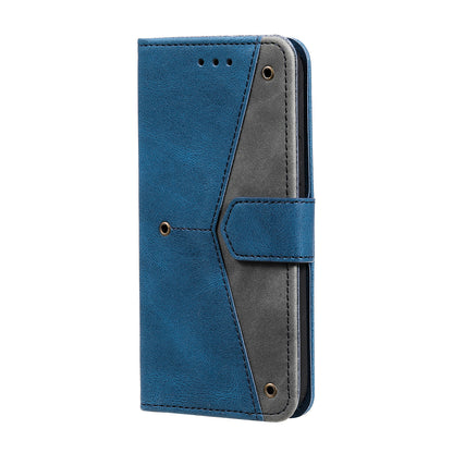 PU Leather Wallet Phone Case Rivet Decor Cover Stand Case Cover for iPhone 13 Pro 6.1 inch