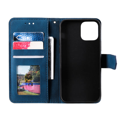 PU Leather Wallet Phone Case Rivet Decor Cover Stand Case Cover for iPhone 13 Pro 6.1 inch