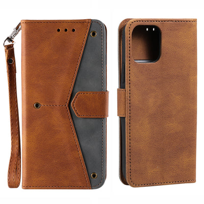 PU Leather Wallet Phone Case Rivet Decor Cover Stand Case Cover for 	iPhone 13 Pro Max 6.7 inch