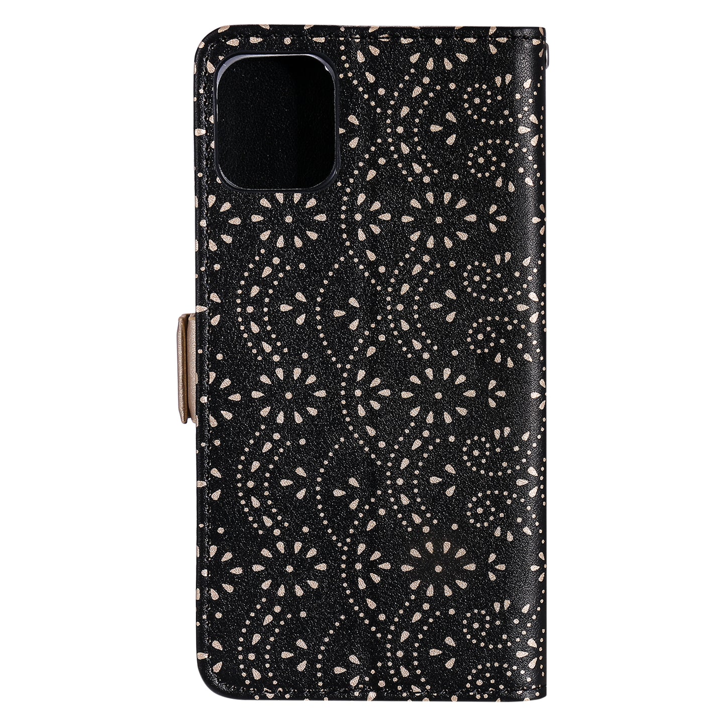 Anti-scratch Zipper Design Lace Flower Leather Case Cover with Wallet for iPhone 13 Pro 6.1 inch