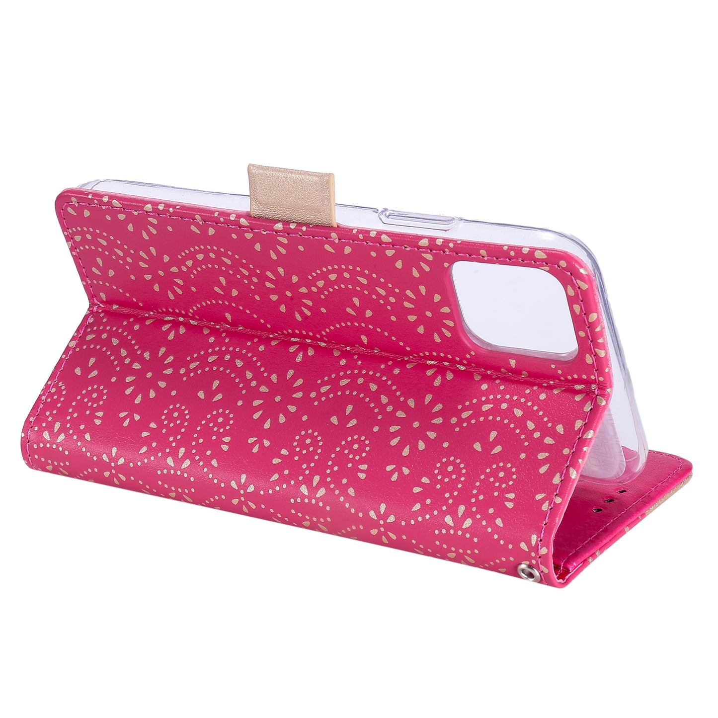 Anti-scratch Zipper Design Lace Flower Leather Case Cover with Wallet for iPhone 13 Pro 6.1 inch