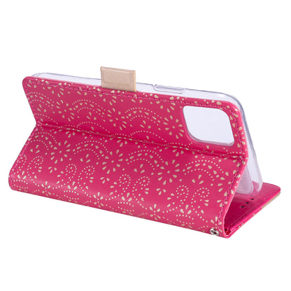 Anti-scratch Zipper Design Lace Flower Leather Case Cover with Wallet for iPhone 13 Pro 6.1 inch