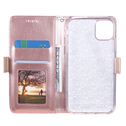 Anti-scratch Zipper Design Lace Flower Leather Case Cover with Wallet for iPhone 13 Pro 6.1 inch