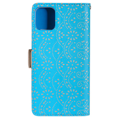 Anti-scratch Zipper Design Lace Flower Leather Case Cover with Wallet for iPhone 13 Pro 6.1 inch