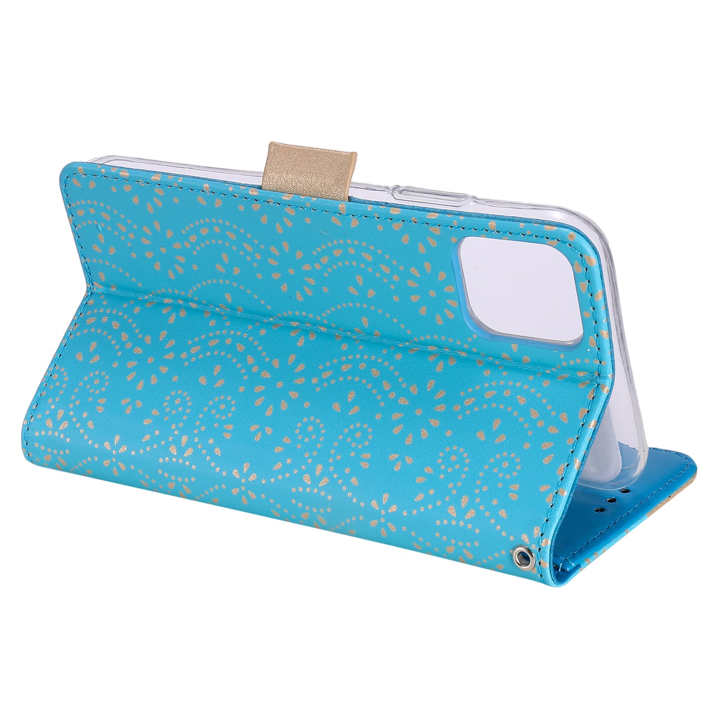 Anti-scratch Zipper Design Lace Flower Leather Case Cover with Wallet for iPhone 13 Pro 6.1 inch