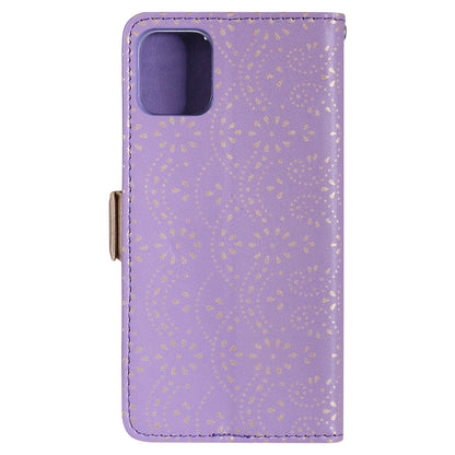 Anti-scratch Zipper Design Lace Flower Leather Case Cover with Wallet for iPhone 13 Pro 6.1 inch