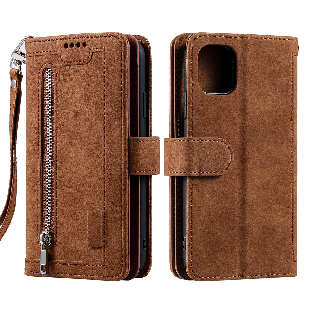 9 Card Slots Wallet Design Full Protection Phone Stand Case Cover for iPhone 13 Pro Max 6.7 inch