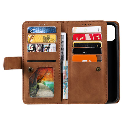 9 Card Slots Wallet Design Full Protection Phone Stand Case Cover for iPhone 13 Pro Max 6.7 inch