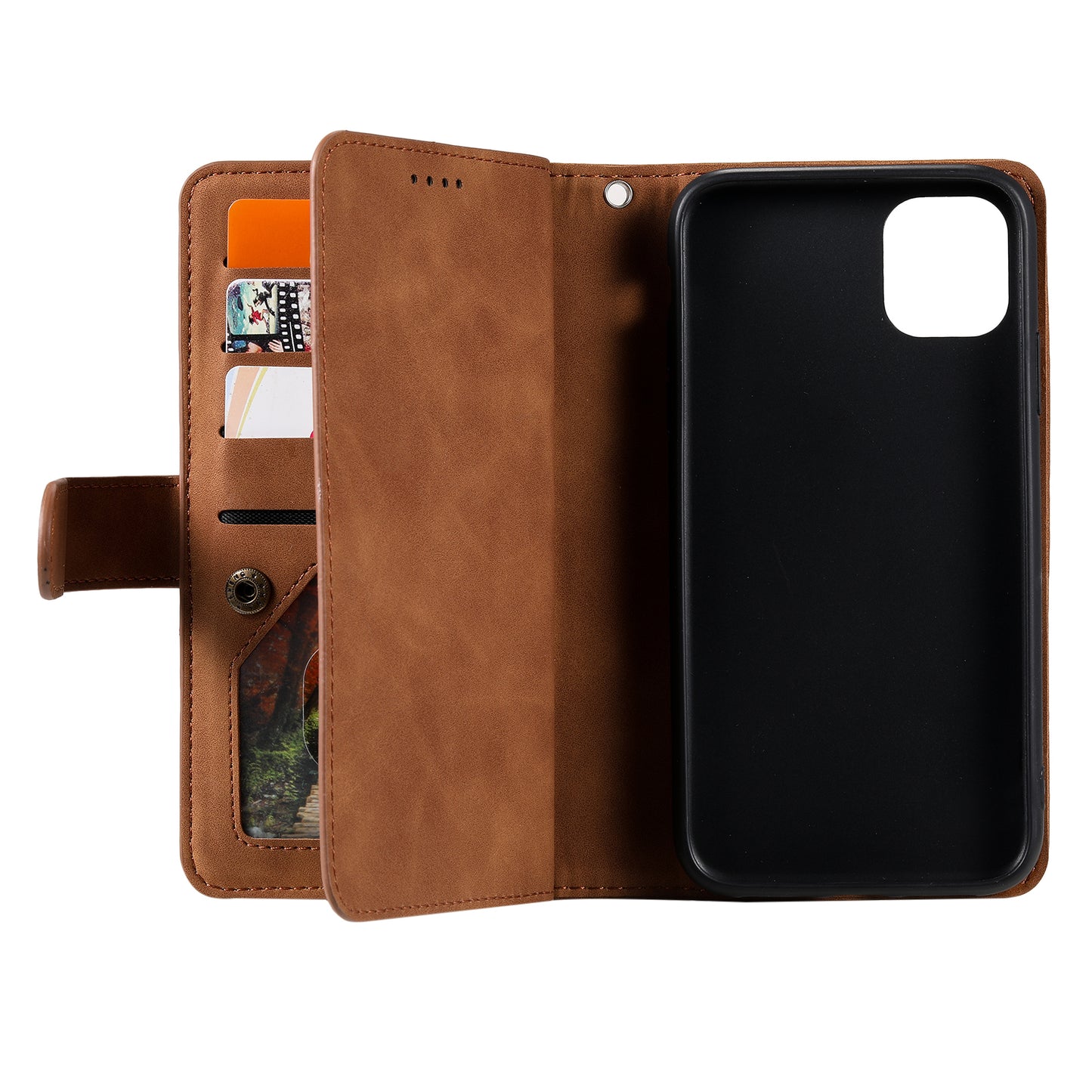 9 Card Slots Wallet Design Full Protection Phone Stand Case Cover for iPhone 13 Pro Max 6.7 inch