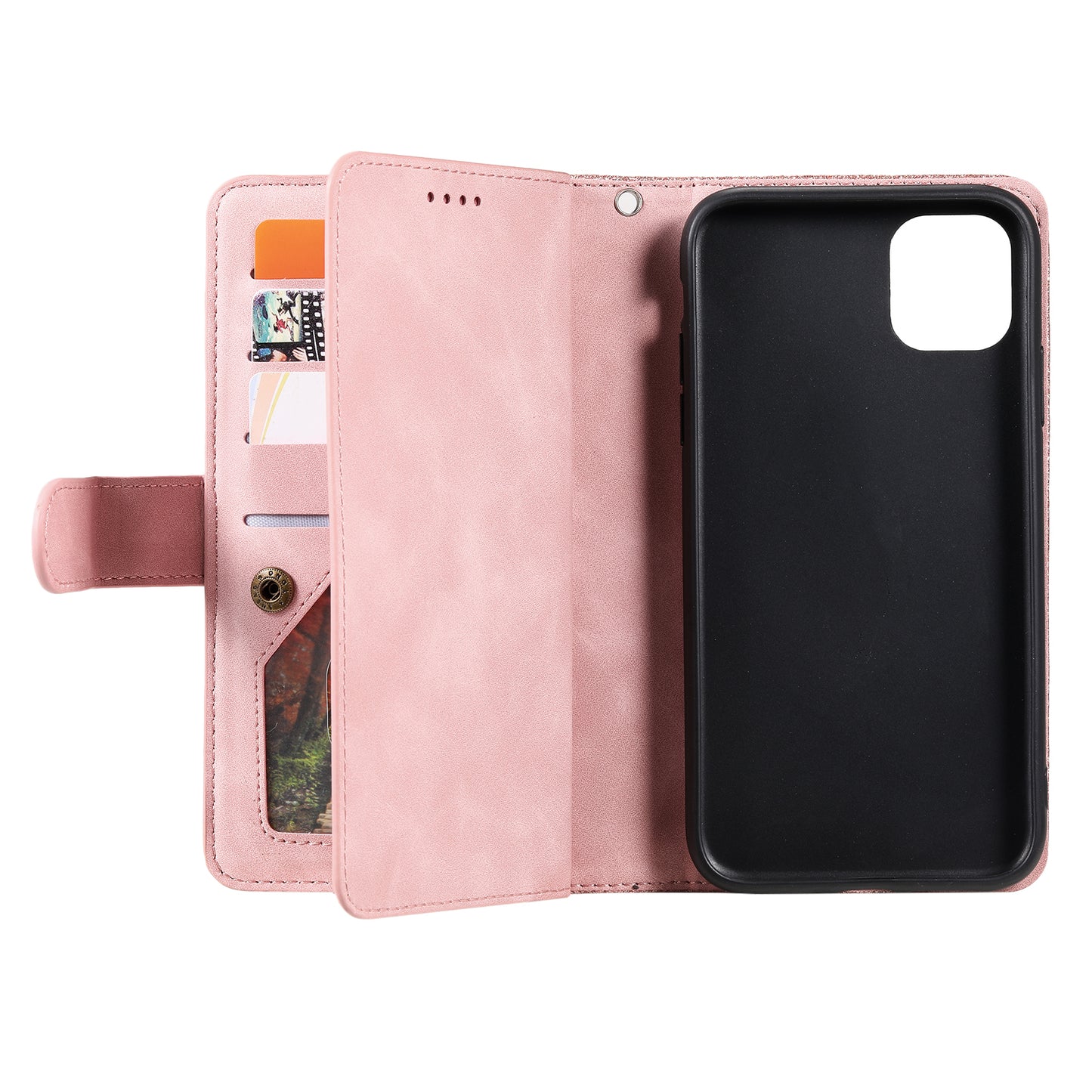 9 Card Slots Wallet Design Full Protection Phone Stand Case Cover for iPhone 13 Pro Max 6.7 inch