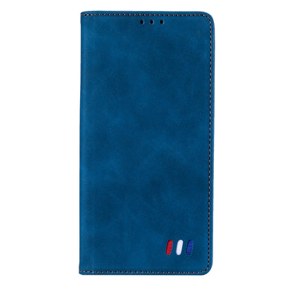 001 Series Auto-absorbed Skin-touch Feeling Leather Full-Protection Phone Case with Stand Design for iPhone 13 Pro 6.1 inch