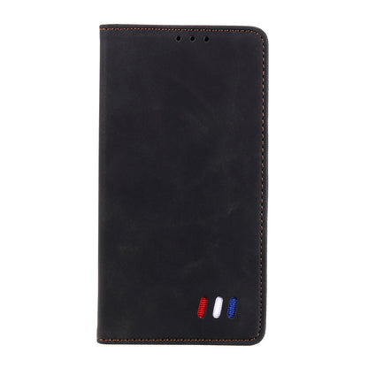 001 Series Auto-absorbed Skin-touch Feeling Leather Full-Protection Phone Case with Stand Design for iPhone 13 Pro 6.1 inch
